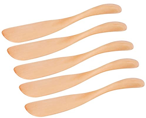 Cuchillo de mantequilla, 5 piezas Cuchillo de mantequilla de madera Estilo japonés Mermelada Esparcidor de queso Vajilla para cocina casera