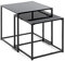HAKU Möbel Beistelltisch 2er Set Schwarz, Metall, Sicherheitsglas - Maße: B 35/40 cm x H 35/40 cm x T 35 cm, Style: Modern