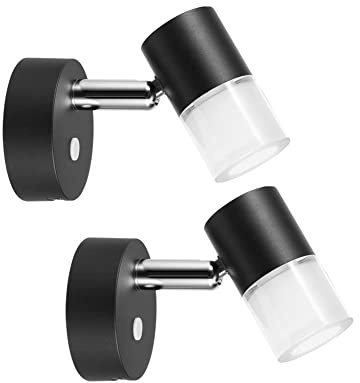 acegoo 12V LED-läslampa, husbil, sängbord, svängbar vägglampa med höghastighets-USB-laddare, frostad akryllampskärm och tryckdimmerbrytare för husvagn, husbil, skåpbil, lastbil, svart DC 24V