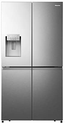 Hisense PureFlat Infinite RQ760N4SASE Wifi Connected Non-Plumbed Total No Frost American Fridge Freezer - Stainless Steel - E Rated