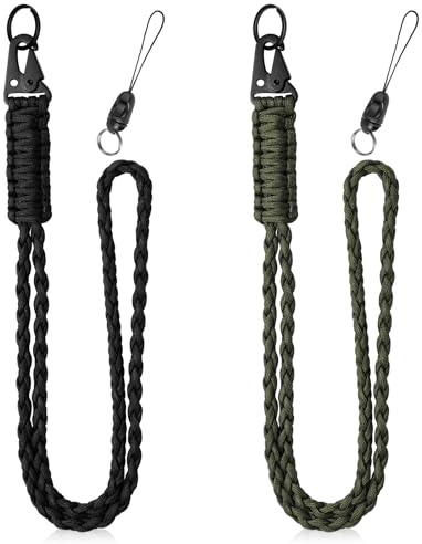 Vicloon Paracord Schlüsselanhänger, 2 Stück Umhängeband Schlüsselband, Paracord Lanyard mit Metall Ring und Mini Abnehmbare Geflochtenes Lanyard für Schlüssel, Ausweishalter