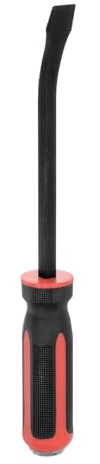 sourcing map Angled Tip Pry Bar 12 Inch CR-V Curved Screwdriver Pry Bars with Strike Cap Non-Slip Handle for Lifting and Prying
