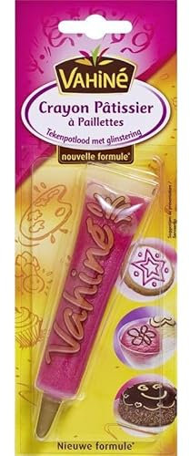 Crayon Rose Pâtissier au Goût de Fraise 25g VAHINE - Astuce Gourmande Sucrée pour Décorer vos Gâteaux - Couleur &Saveur Irrésistibles - Le Lot De 4