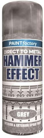 RAPIDE PF Hammer Effect Spray Paint Grey 400ML - Direct to Metal, All-in-One Primer, Undercoat & Top-Coat | Ideal for Rust-Free Metal Surfaces | Excellent Coverage & Adhesion