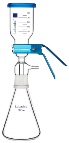 Labasics Vacuum Filtration Apparatus, Borosilicate Glass, 10μm Sand Core Filter Plate, 500 ml Filter Flask, with 300ml Graduated Beaker