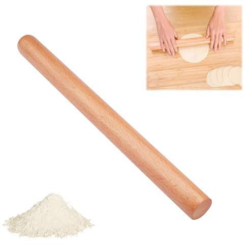 Mattarello Di Faggio per Argilla, Pasta Frolla e Pizza - Accessori Di Cottura per Fondente, Biscotti