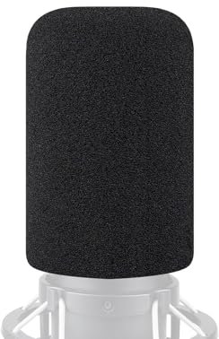 SOULWIT Protective Microphone Foam Cover Pop Filter for HyperX QuadCast, Mic Cover WindScreen for HyperX QuadCast S Microphone Set, with High-Density Foam - Black