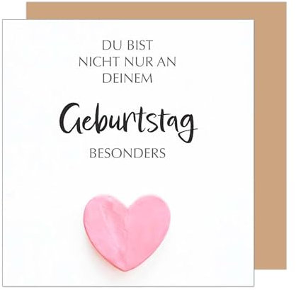 Edition Seidel Premium quadratische Geburtstagskarte mit Umschlag. Glückwunschkarte Happy Birthday Karte für Frau Mann Freund Freundin Herz (GQ400 SW025)