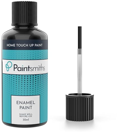 Paintsmiths Enamel Touch Up Paint – 30ml Enamel for Kitchen & Bathroom - Gloss Finish - Brush for Easy Application - Quick Drying - Chip & Scratch Repair for Radiators, Showers, Sinks (Black)