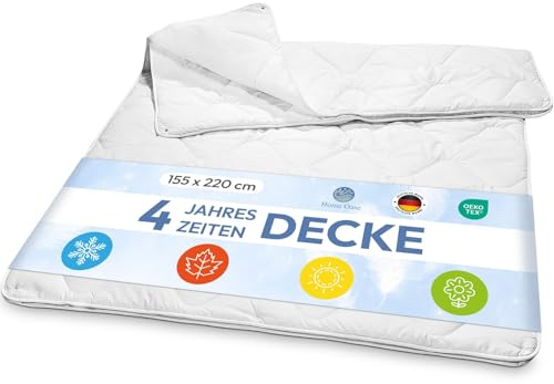 Home Oase 4-Jahreszeiten Bettdecke 155x220 cm – 2 kombinierbare Decken: Sommer & Übergang/Winterdecke durch Kombination – Waschbar 95°C – Atmungsaktive Ganzjahres-Steppdecke – ÖKO-TEX®
