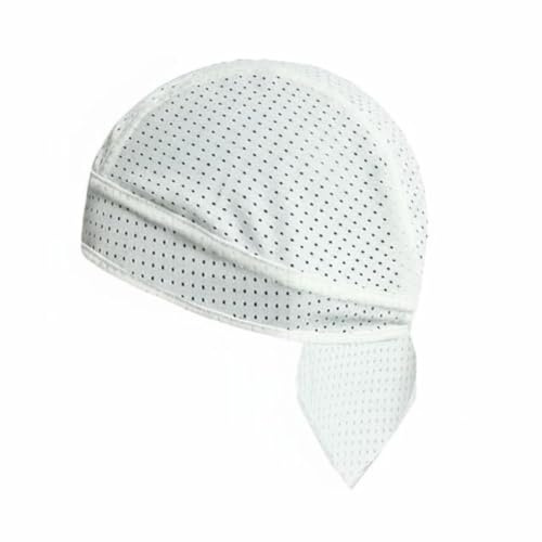 Amagogo Casquette Vélo Homme sous-Casque, Bonnet Pirate à Maille Aérée | Sous-Casque Cycliste Type Extensible Séchant Rapide, Blanc Taille Unique, Accessoire à Porter Sous Casque pour Cyclisme