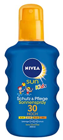 NIVEA SUN Sonnenspray für Kinder, Lichtschutzfaktor 30, 200 ml Sprühflasche, Kids Schutz & Pflege