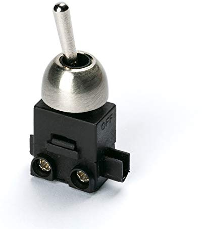 Interrupteur à bascule ON/OFF - 250 V - 1 pôle - 2 (1) A LS-2 - Doré/argenté - Lampe de table - Applique murale - Acier inoxydable