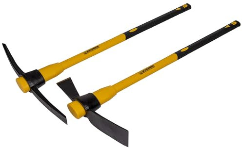 Roughneck ROU64104 Pick Axe & Cutter Mattock 2 Piece Set Including: 1x Pick Axe 1x Cutter Mattock (Both 5lbs/2.3kg)