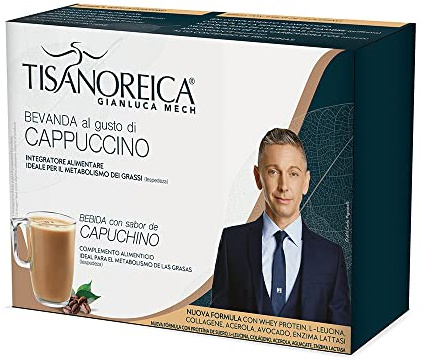 Gianluca Mech - Bebida Energética y Proteica Sabor a Capuchino Gluten Free, Suplemento Dietético - 114gr