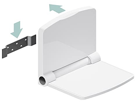 Invisia ADA - Sedile da doccia pieghevole, in plastica ABS bianca e acciaio inossidabile, capacità 199,6 kg, sedile ADA per disabili per anziani, donne incinte, bambini e persone con mobilità ridotta