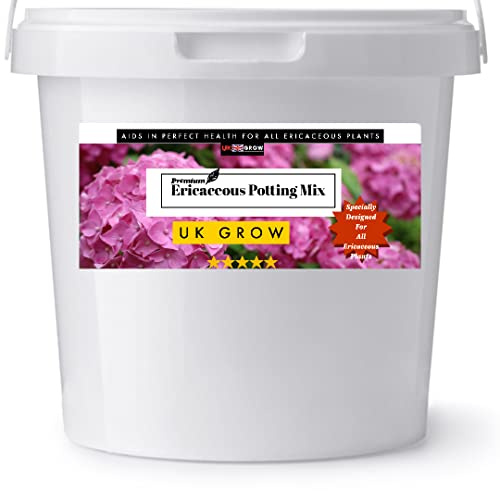 UK GROW Bucket of Premium Ericaceous Compost ADDED PERLITE Peat Free Ericaceous Soil | Acidic Soil for Plants Rhododendrons, Azaleas, Camellias Etc. | Eracasious Plant Compost (3L)