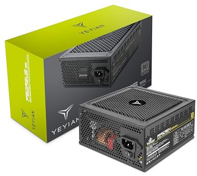 YEYIAN Pegasus 1000W Alimentation PC Modulaire 80+ Platinum | PCI-E Gen 5 | ATX 12V Ver 3.0 | 80 Plus Platine | Câbles Plats | 140mm Fan | PC Gaming Compatible RTX 4080/4090 (Noir)