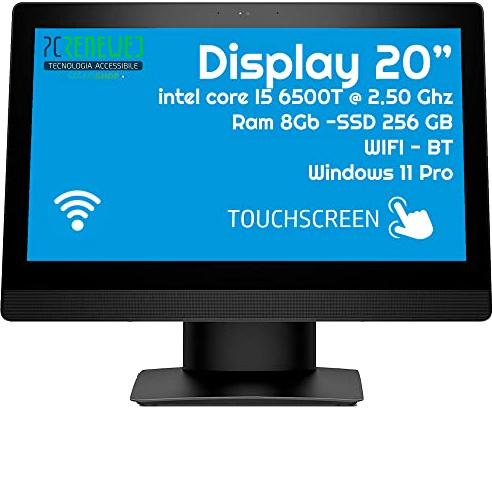 PcRenewed All-in-One Touch Screen Intel I5 6500 8GB SSD 240 Windows 11 Desktop 20 Wi-Fi - PC Fisso completo (Ricondizionato) (Solo PC)