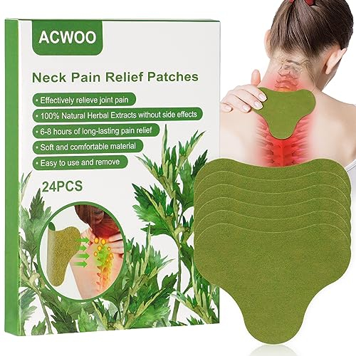 ACWOO Patch per Sollievo dal Dolore, 24 Pezzi Collo Patch Anti Dolore Toppa di Calore Autoadesiva, Cerotti Antidolorifici per Alleviare Il Dolore, al Collo, alla Spalla, al Ginocchio