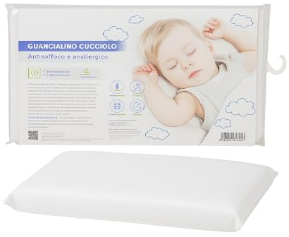 Vico Casa®Cuscino antisoffoco per culla 30x50cm, in poliureatano espanso microforato antisoffoco - Guanciale neonato MADE IN ITALY by Daunex modello Cucciolo