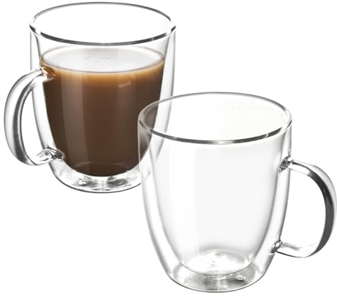 homEdge Vasos aislados de doble pared – 380 ml, juego de 2