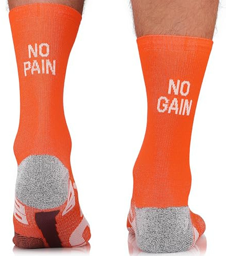 TODO Running Raid Chaussettes de course - modèle No Pain No Gain, rembourrage anti-bulles, pour homme | Marathon | Trail | Jogging