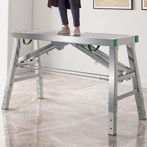 Folding Hop Up Scaffolding Platform Steel Step Ladder Stool | Portable Heavy Work Platform for Home, Office, Workshop and Garage Maximum Load 400 KG