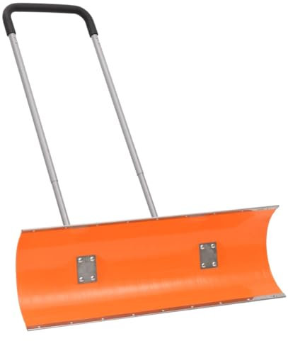 Xichuzi Schneeschieber mit Teleskopgriff Orange 96 cm Stahl, Schneeschaufel, Schneeschaber Schnee Entfernung