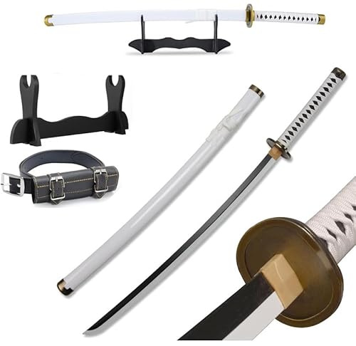 Udekit Anime Ninja Épée en Bambou Katana Guerrier Arme– 40pouces (104 cm) avec Ceinture et Support pour Halloween Fête à Thème Carnaval Fête Déguisée Cosplay
