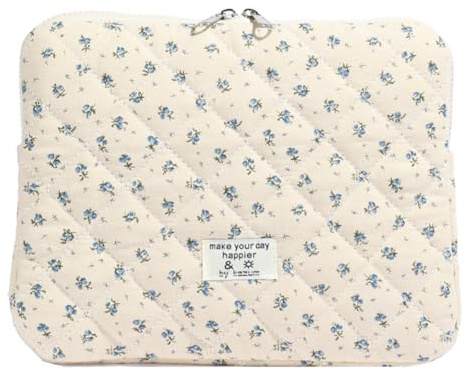 GSenhui Puffy laptop fodral fodral fodral för 11–15 tums laptopväska blommig, kompatibel med 13,3–13,6 MacBook Air/Pro fodral notebook fodral aesthetic ipad väska för MacBook Pro
