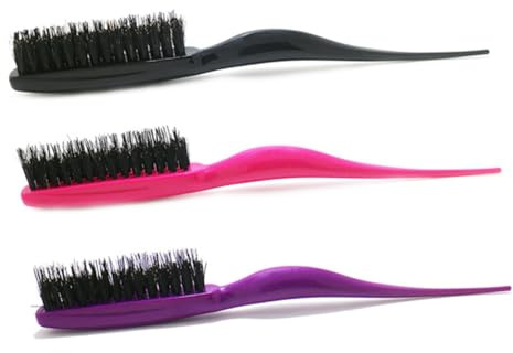 Hemobllo 4pièces Brosse à Poils De Sanglier Peigne Et Brosse à Crêper Pour Cheveux De Brosses à Cheveux Avec Embout Fin Et Manche Ergonomique