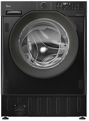 Hoover, H-Wash 400 Integrated Washing Machine, 9 Kg Wash Capacity, 1600 RPM, A-30 percent Rated, hOn App Connectivity, Steam Care Pro Cycle, Black and Anthracite, 60x53x82 cm - BH4S69M6DB9BJ-80