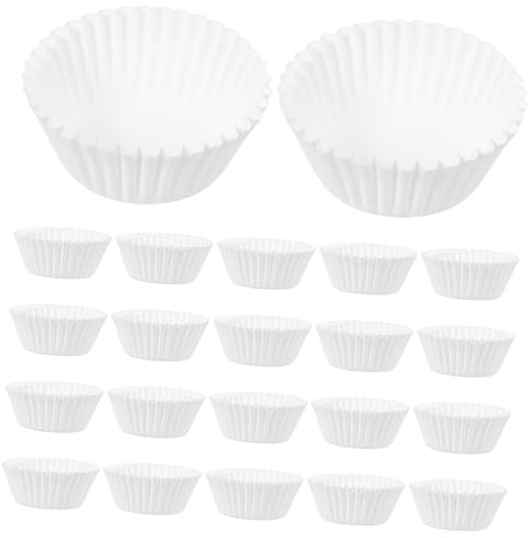 AUTSUPPL 1000 Caissettes à Cupcakes en Papier Blanc Anti-huile pour Cuisson, Design Jetable Pratique, Moules à Muffins pour Pâtisserie et Fêtes