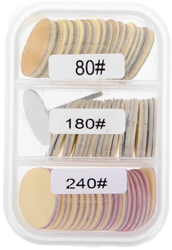 DIYEAH Sanding Paper Discs and Stainless Steel 60pcs with Metal Nail Drill Bit and Foot File, Multiple Specifications Emery Film for Electric Nail Drill, for Home Use and Travel