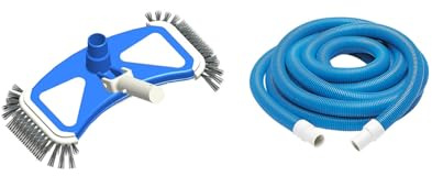 SPIDO - Destockage - Kit Entretien Piscine - Kit Nettoyage Piscine avec Épuisette, Brosse, Diffuseur Chlore, Thermomètre et Kit Aspiration Manuel (Kit Aspiration Manuel 5 m)