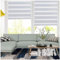 SMONTER Easy Fix Zebra Roller Blind,Day and Night Blinds Curtains with Install Accessories (55CMx150CM,WHITE)