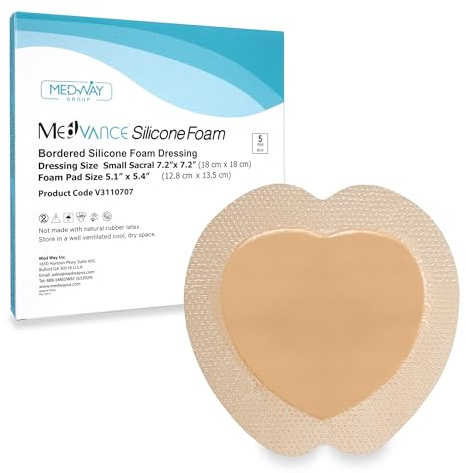 MedVance TM Silicone - Bordered Silicone Adhesive Foam Dressing Sacral Size 7x 7 Box of 5 dressings