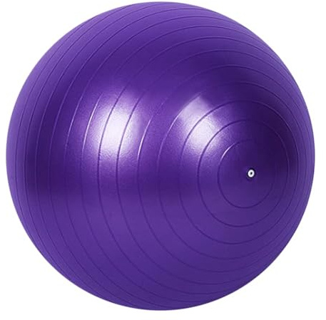 Xiedeai 65cm Exercise Ball with Hand Pump Anti-Slip Yoga Ball Anti-Burst Balance Balls Fitness Accessories for Pilates, Physical Therapy, Pregnancy, Core Training, Purple