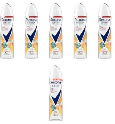 6x Rexona Nonstop Protection Deospray Anti-Transpirant Summer Moves Limited Edition 150 ml