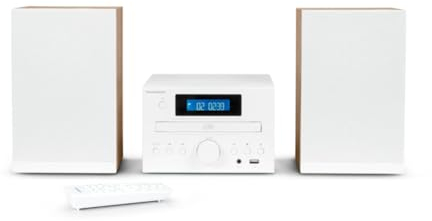 Microchaîne - THOMSON - COSY MIC121BT - Lecteur CD, Bluetooth, Radio FM, MP3, USB - Bois et Blanc