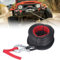 Cuerda Cabrestante, 8mm x 15m Cuerda Remolque, 12-Hilo Cuerda Sintética con Funda Protectora y Gancho de Metal, Cuerda Forestal Fuerza Máxima de Tracción 6000KG, para ATV UTV SUV Camión Barco Offroad