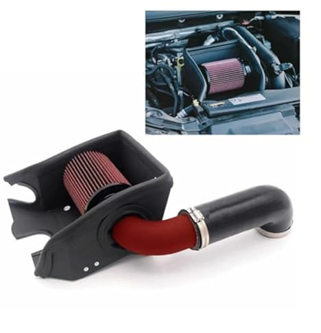 Filtro Sportivo Per motori EA211 luminum Aspirazione aria Induzione Pip Scudo termico Filtro Filtro di aspirazione tubo di aspirazione aria automobilistica(‎Red and Black)