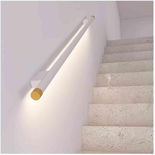 HGOuhK Stair Handrail LED Aluminum Handrail Grab Bar Kit - Stairs Railing With Light - Lighting Stair Handrail For Indoor Stairs Stair Rail(White,100 CM)