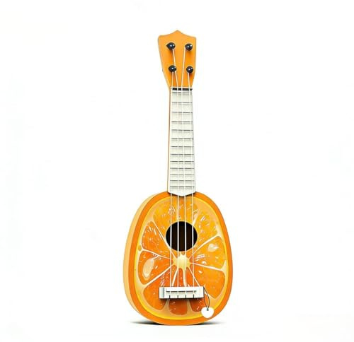 Guitare Enfant Guitares et Instruments à Cordes, Guitare ukulélé pour Enfants avec 4 Cordes Ajustables, Enfants Ukulélé Guitare Jouet (Orange)
