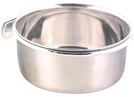 Trixie 5498 Edelstahlnapf mit Schraubbefestigung, 600 ml/ø 12 cm