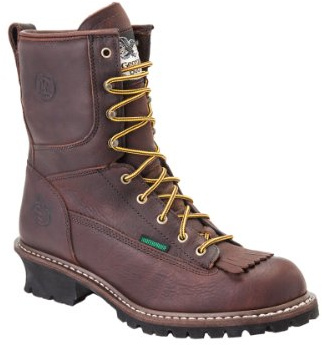 Georgia Boot Steel Toe Waterproof Logger Boot, Chocolate, Size 7(M)