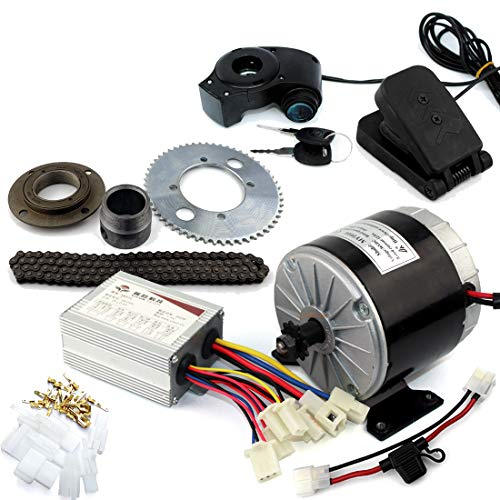 L-faster 24V36V 350W Motor Kit Electric Gokart Engine System with Gas Pedal Electric Child Bike Conversion Kit DIY Electric 4-Wheels Cart (24V Pedal kit)