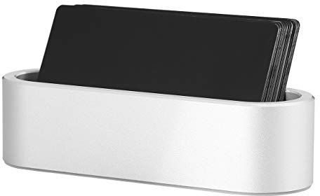 Faletony Metall Visitenkartenhalter, Business Visitenkartenständer Visitenkarten Halter Kartenhalter Card Holder für Büro Schreibtisch Bürobedarf (Silber, 1 Stück)