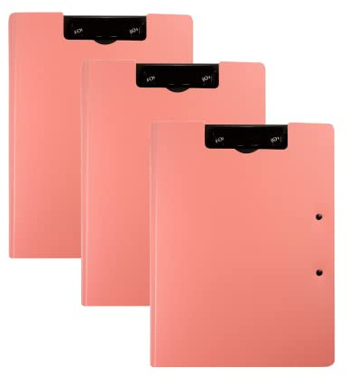 A4 Dual Clip Block,För studio och kontor 3 i 1 hållare, Bärbar filhantering(3 st) (Rosa)